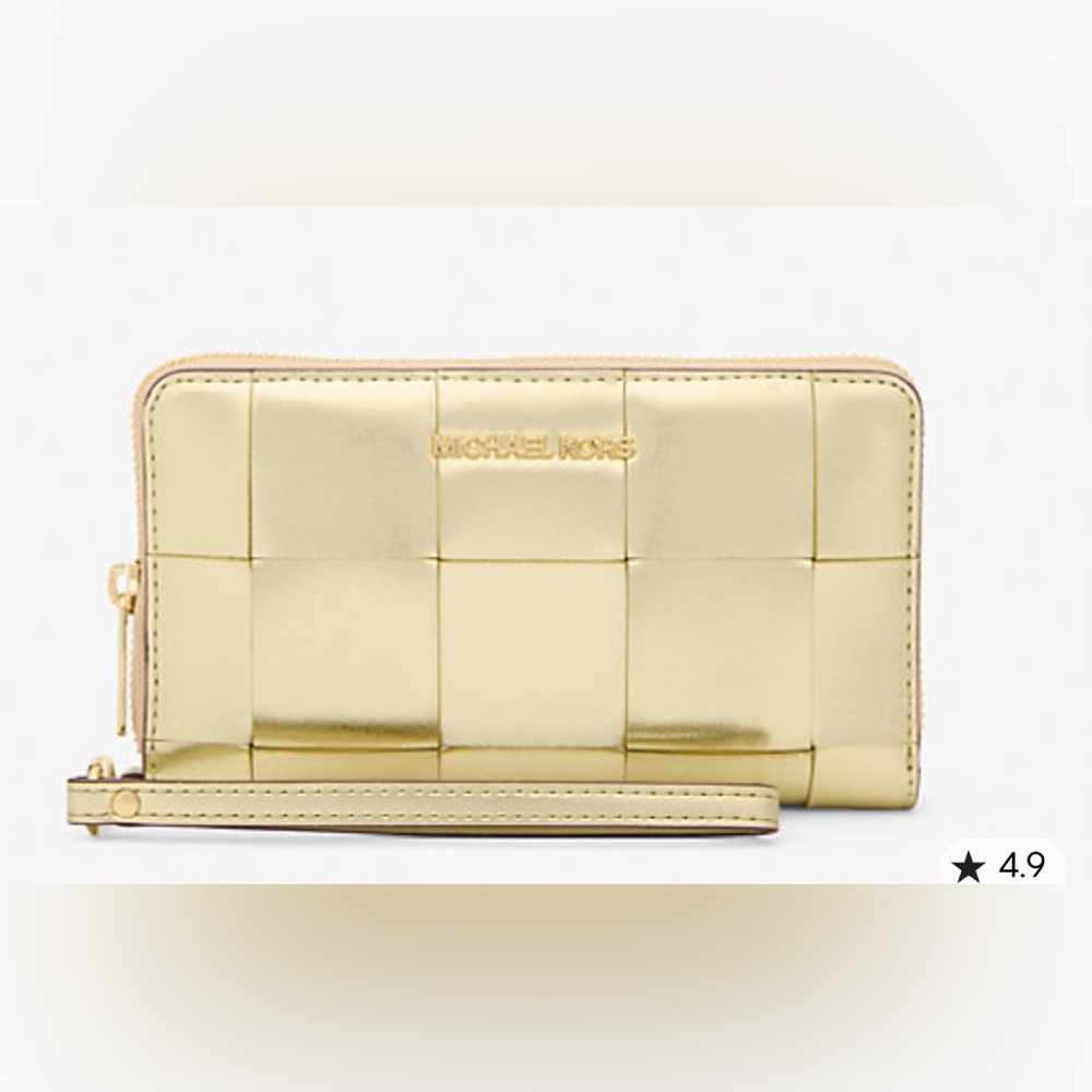 NWT Michael Kors Metallic Gold Clutch